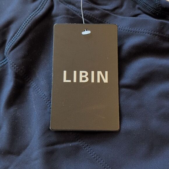 NWT Libin Wide Leg Yoga Pants Navy Blue With Pockets Size S - Picture 3 of 12